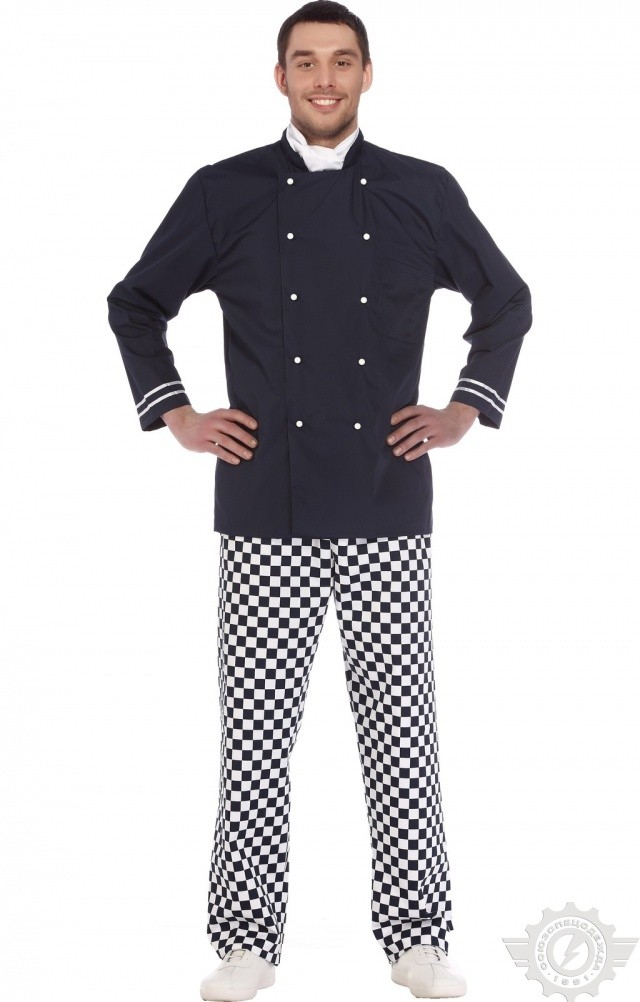 64708 Куртка поварская "Люкс-Лайт" темно-синяя  Повар  размер 64-66/170-176 Спецодежда  - Вид №7