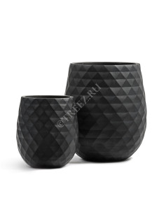 41.1020-0034-BLCK-44 Кашпо  ERGO - серия Diamond - Округлая чаша - Антрацит Цветочная коллекция