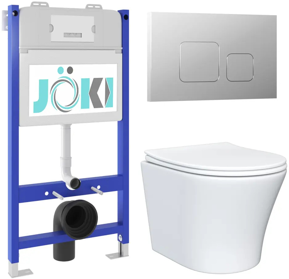 91616942 Комплект инсталляция с унитазом Joki JKS802033701CH цвет белый STLM-0975845