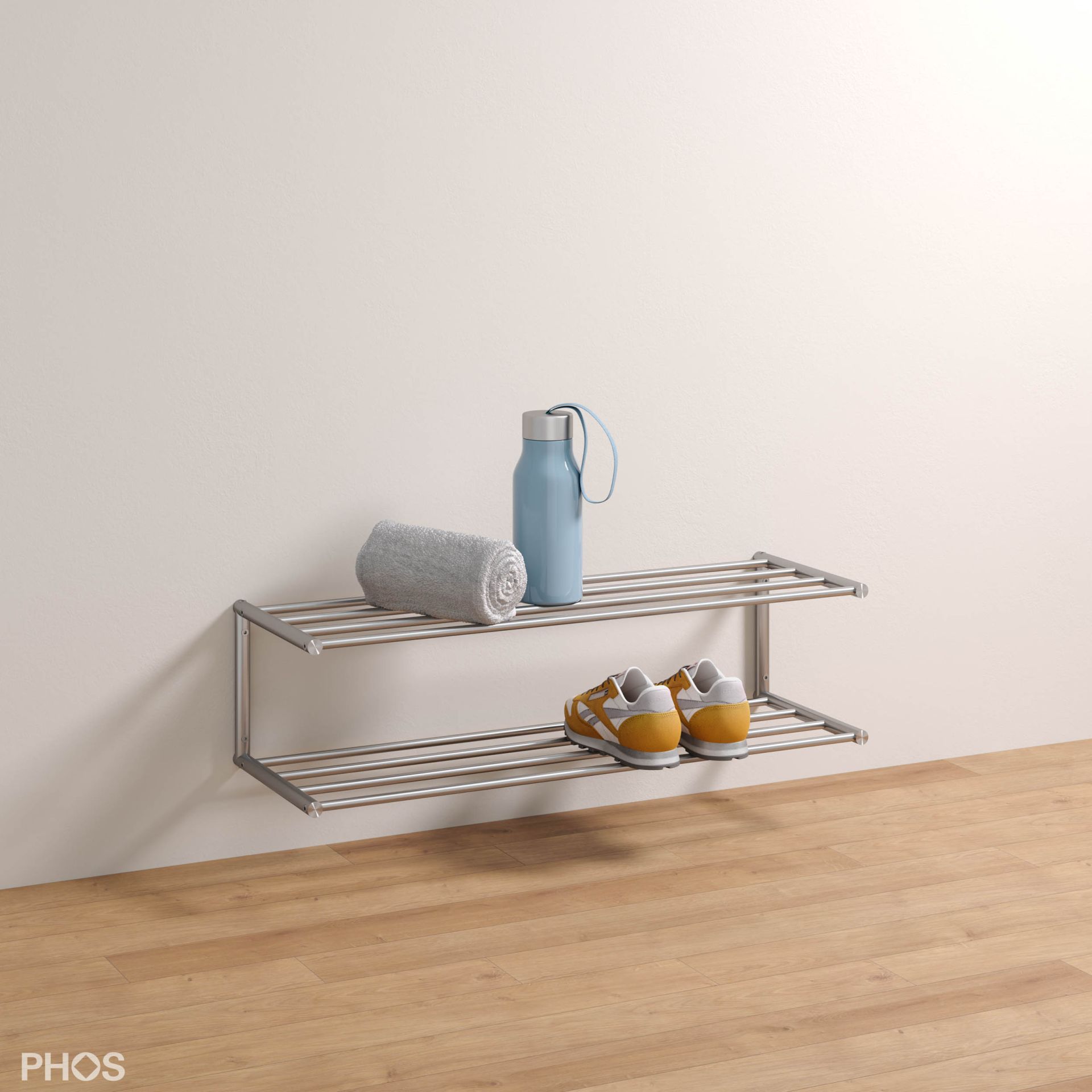 SR800-2W Полка для обуви настенная, 1 поле, 2 уровня, ширина 80 см PHOS  - Вид №2