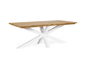 Прямоугольный стол для сада из алюминия и тика