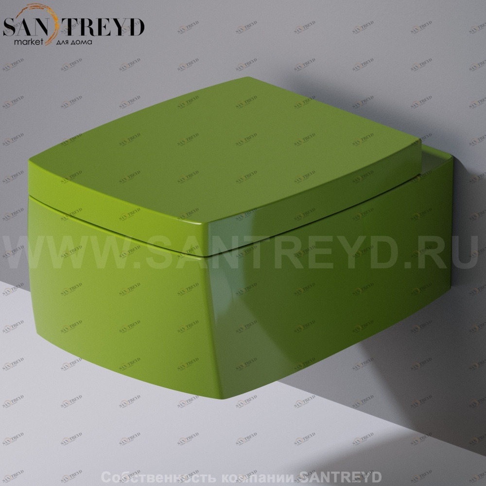 S571121 Подвесной унитаз настенный Зеленый A. e T. Italia SQUARE Италия AeT ITALIA