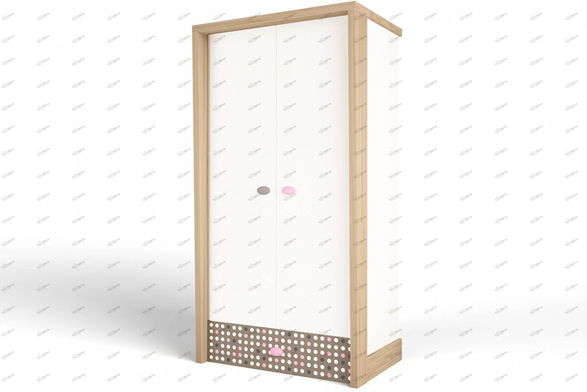 Шкаф ABC-KING 2х дверный MIX ( розовый) 4631148108264