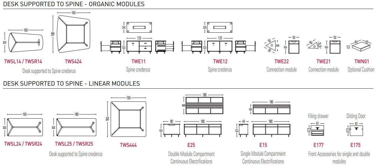 ACTIU Письменный стол со встроенной полкой Twist sun-id-1513710 - Вид №5