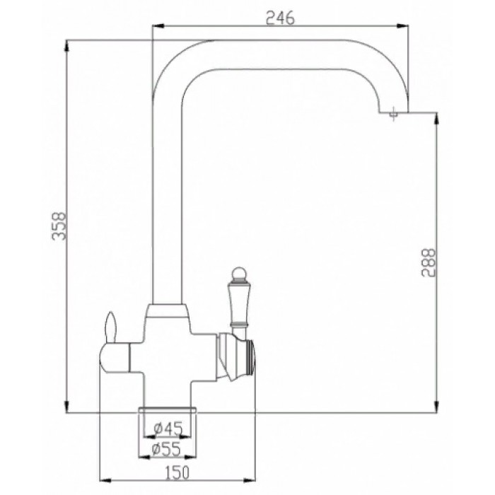 Steel Hammer SH 725 INOX Смеситель для кухни Zorg 358x246  - Вид №2