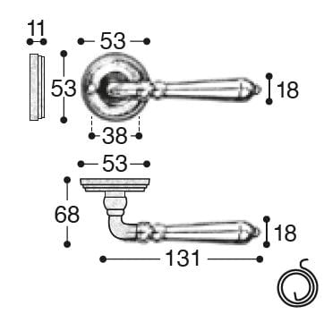 Бронзовая ручка на розетке GIARA ART DESIGN-BRONZE жемчуг ARCH-00058806 - Вид №5
