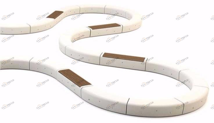 Bellitalia Изогнутая модульная скамья без спинки Onda sun-id-1405196