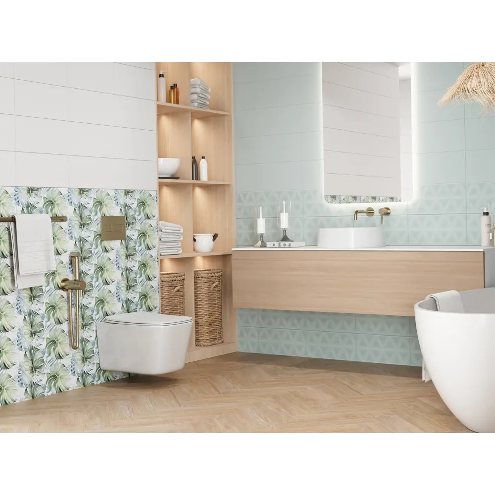 KREAFORTA Mersey Mono — настенная плитка мятного цвета 20×40 см 89405703 STLM-1570675 - Вид №10