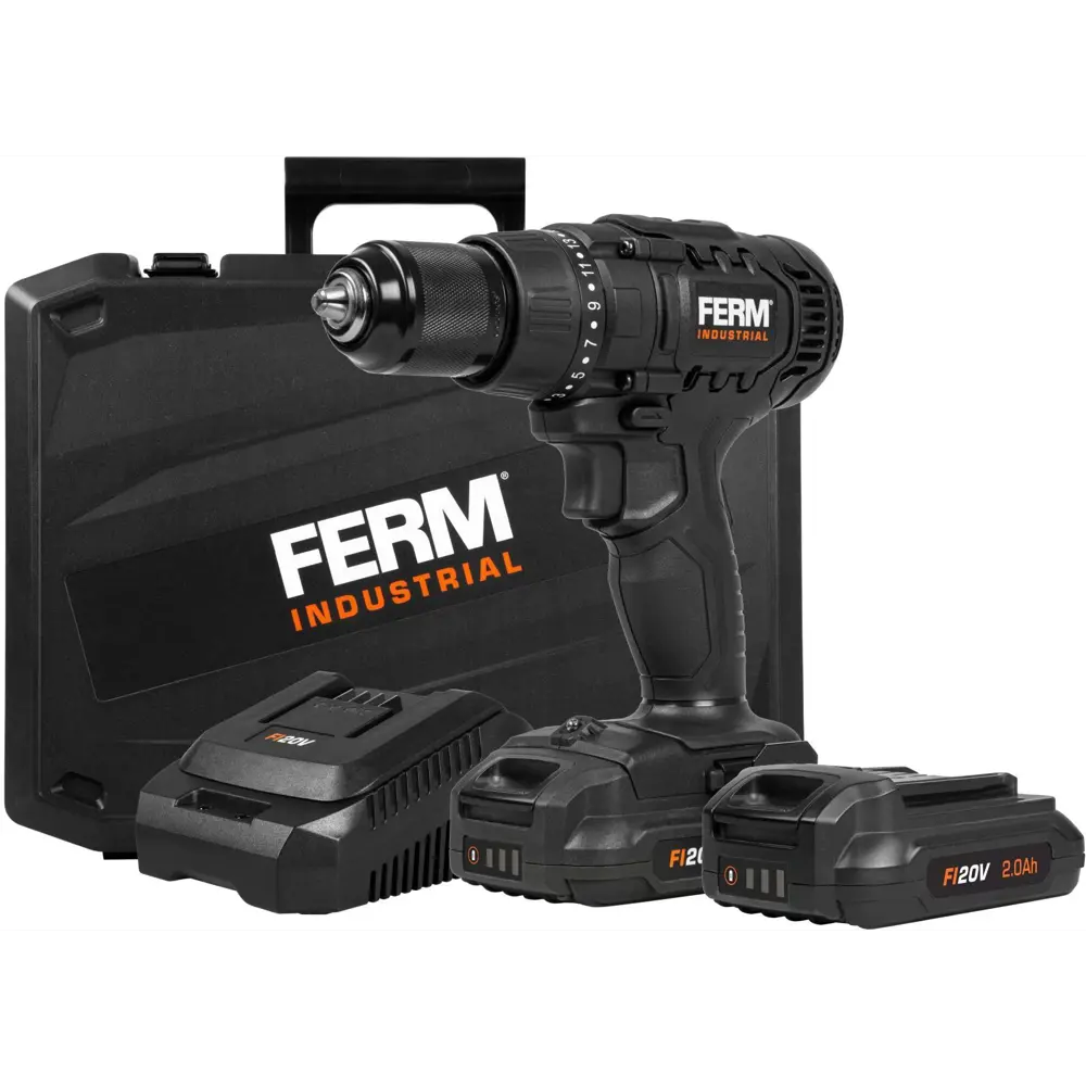 Дрель-шуруповерт аккумуляторная ударная Ferm CDM1147P, 20 В Li-ion 2x2 Ач STLM-2054414 - Вид №4