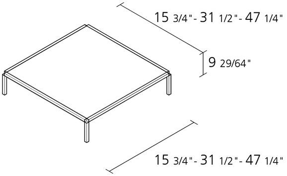 Alias Квадратный стеклянный журнальный столик Tavolo zero sun-id-1382174 - Вид №5