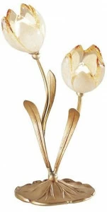 Possoni Illuminazione Настольная лампа из французского сатина и сусального золота с очками Tulipani 319/l2