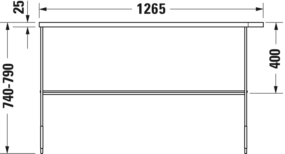 0031171000 Консоль металлическая напольная ** DuraSquare #003117 1265 x 451 мм
Хром Black Matt Duravit - Вид №4