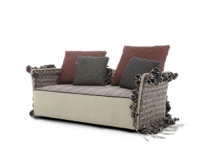 2-местный алюминиевый открытый диван с плетением