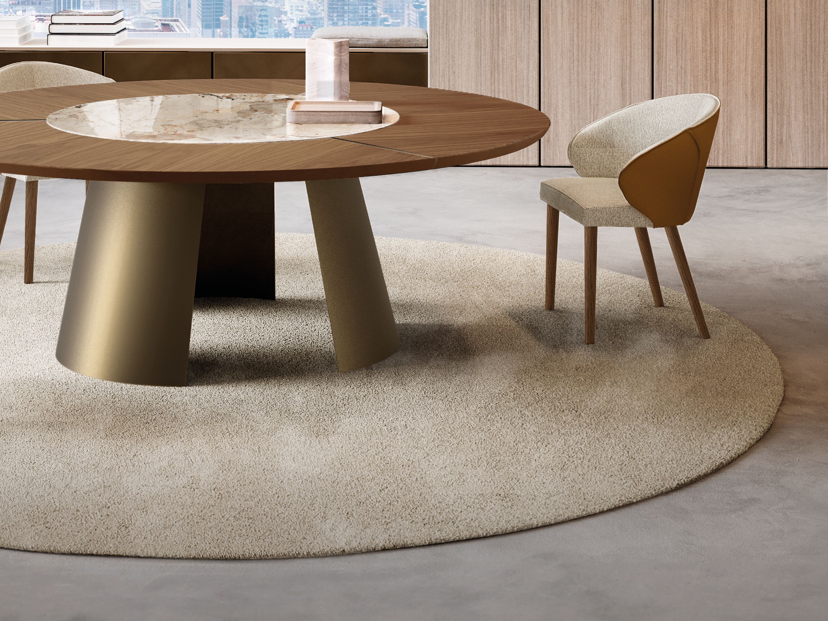 Ткань сплошной цвет круглый ковер EFORMA RINA ARCH-00024093 - Вид №1