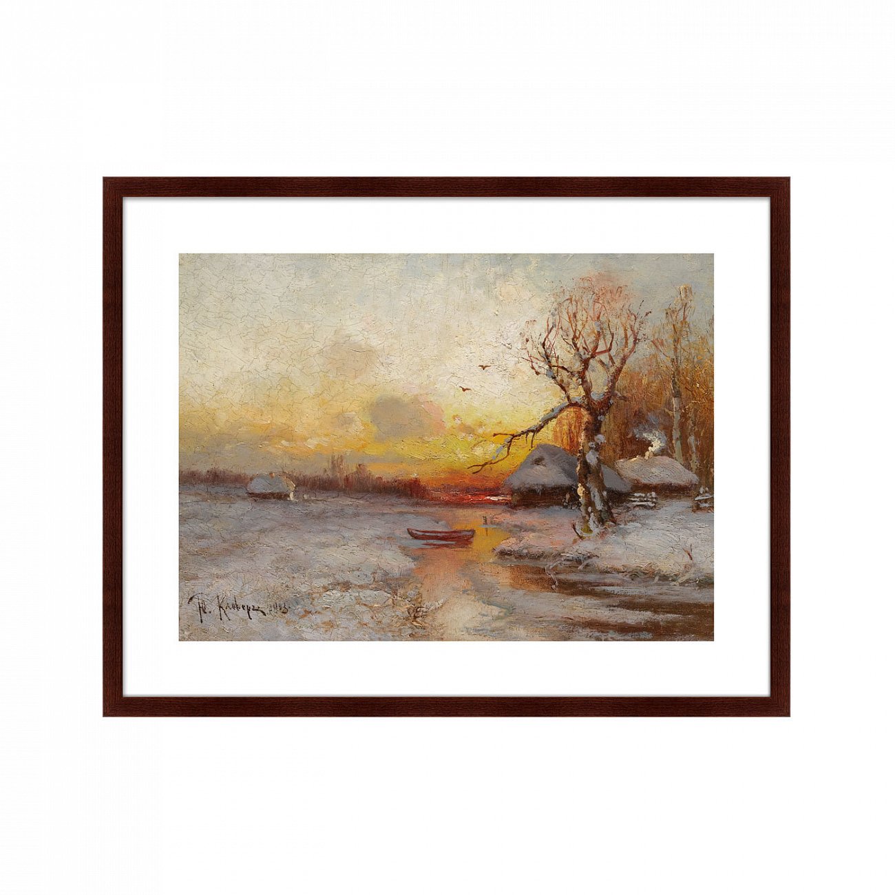 Картина в раме 78,5х100 см Winter Sunset 1913 г. КАРТИНЫ В КВАРТИРУ  264176 Желтый;коричневый;серый;разноцветный  - Вид №1