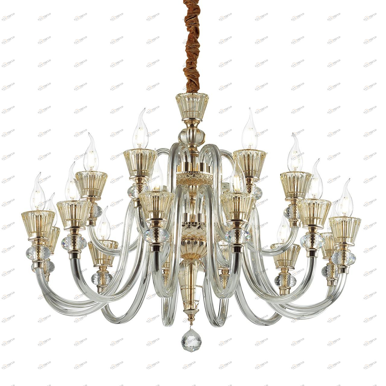 Подвесная люстра Ideal Lux Strauss SP18 золото IDEAL LUX ДИЗАЙНЕРСКИЕ, STRAUSS 109269 Золотой 
