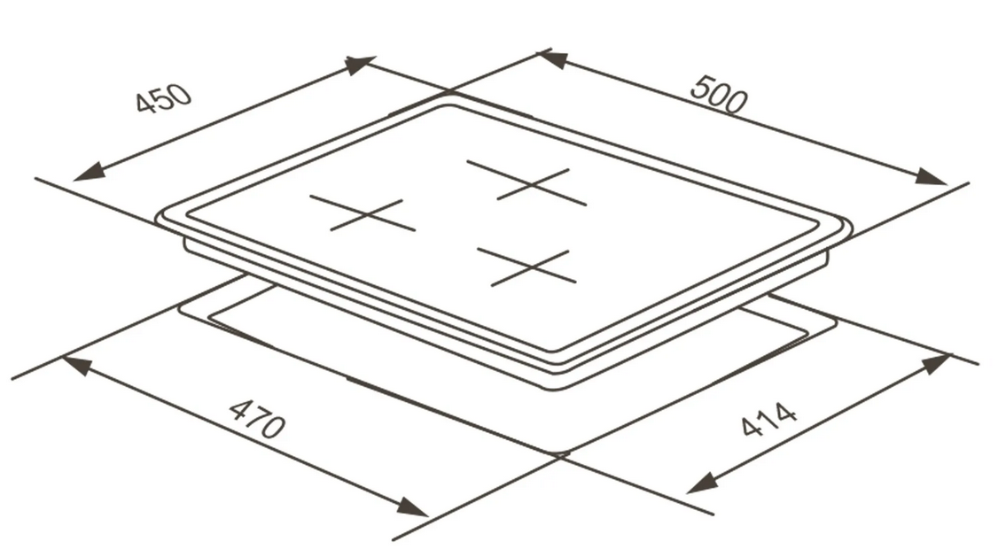 9168780 Газовая варочная поверхность Meferi MGH453BK GLASS POWER STDN-0070017 - Вид №11