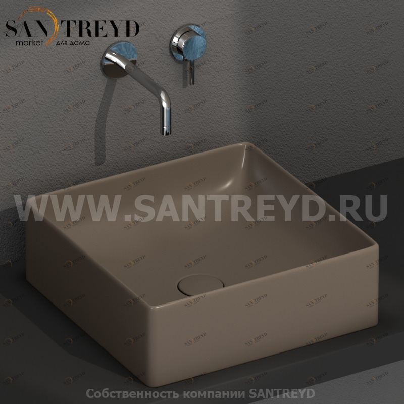 B6Q42CS Накладная раковина на столешницу  квадратная Ceramica Globo T-EDGE