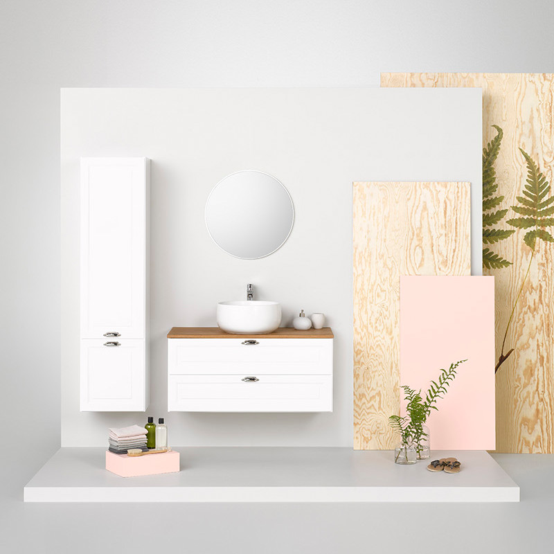 20071508 Dawn High Cabinet White Frame, Мягкое Закрытие Westerbergs Белый  - Вид №1