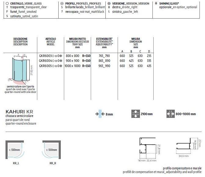 Glass1989 Полукруглая душевая кабина с распашной дверцей Showering sun-id-1455236 - Вид №2