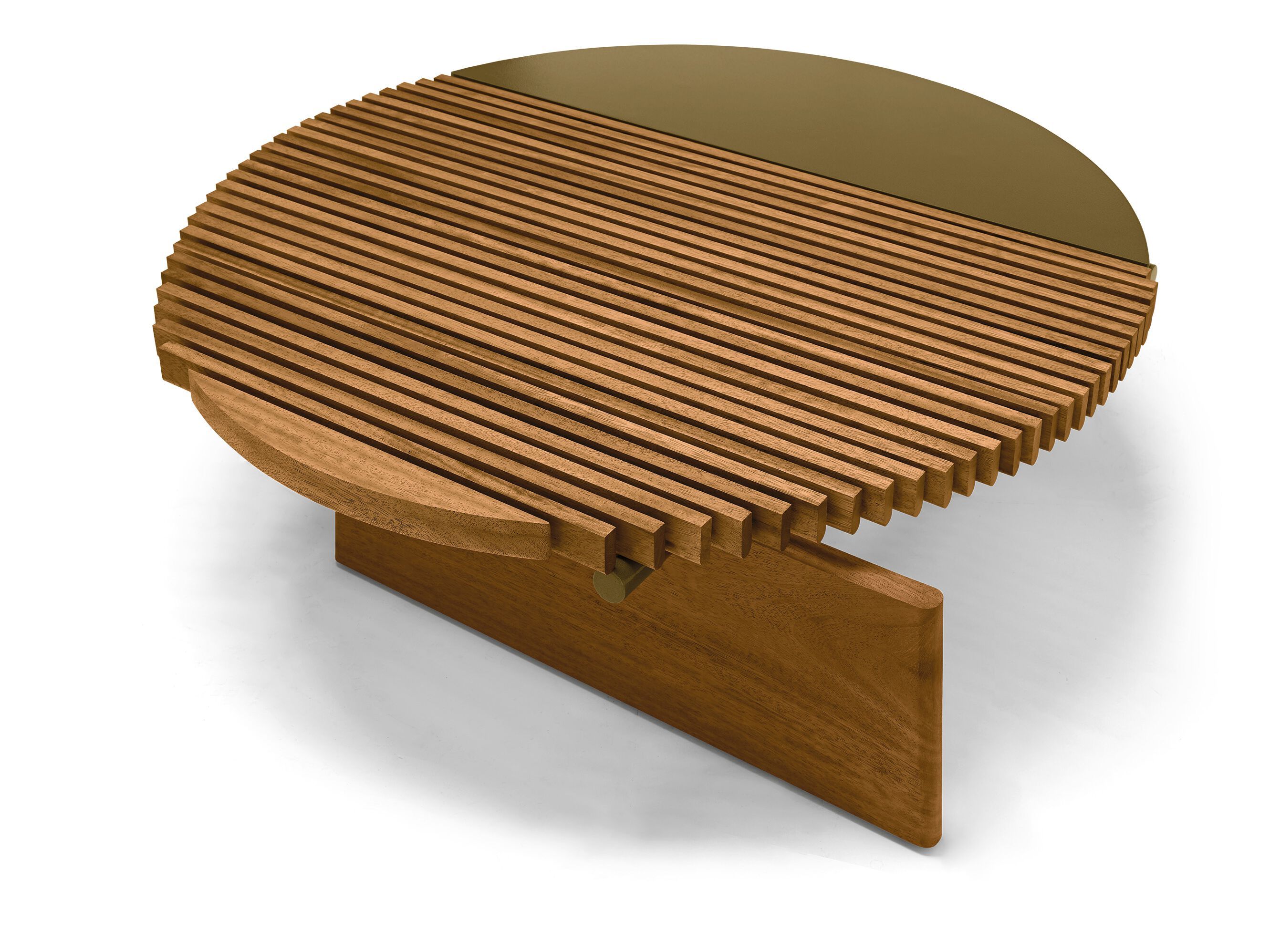 Стальной и деревянный низкий круглый садовый столик Arketipo TALAMONE ARCH-00043978