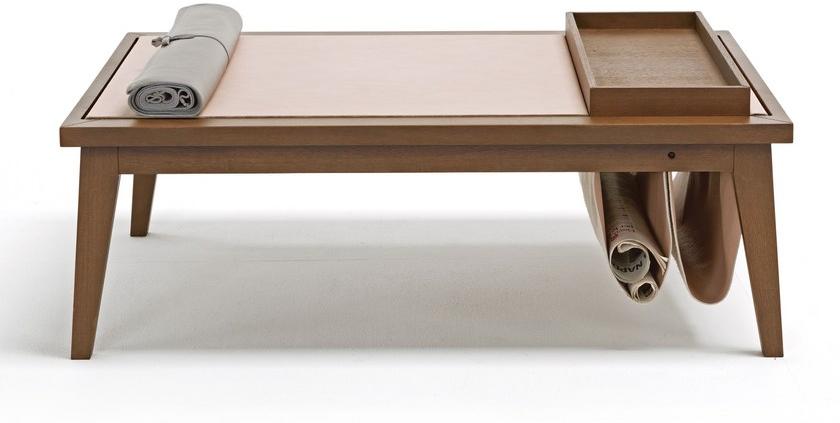 Egoitaliano Низкий прямоугольный журнальный столик из дуба с подносом sun-id-1418369 - Вид №1