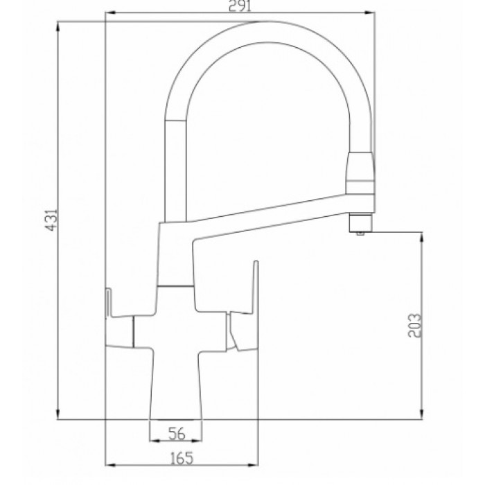 Steel Hammer SH 818-6 BLACK BR Смеситель для кухни Zorg 431x291  - Вид №2