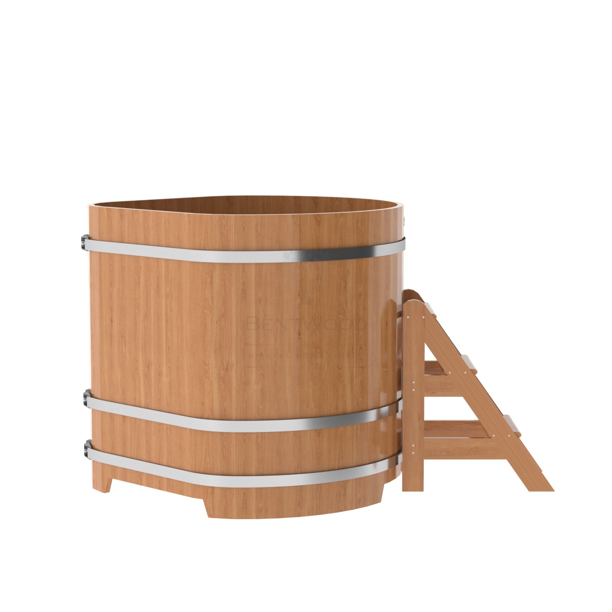 1357 Купель угловая из дуба 1,19х1,19х1,2 натуральная Alyarus  - Вид №2