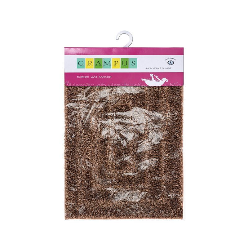 Коврик для ванной (45х65 см) коричневый Grampus КОВРИКИ GR5001I - Вид №1