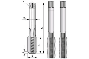 15780198 Набор метчиков HSS из 2-х шт. M12 шаг 1.75 мм 144120 Bucovice Tools