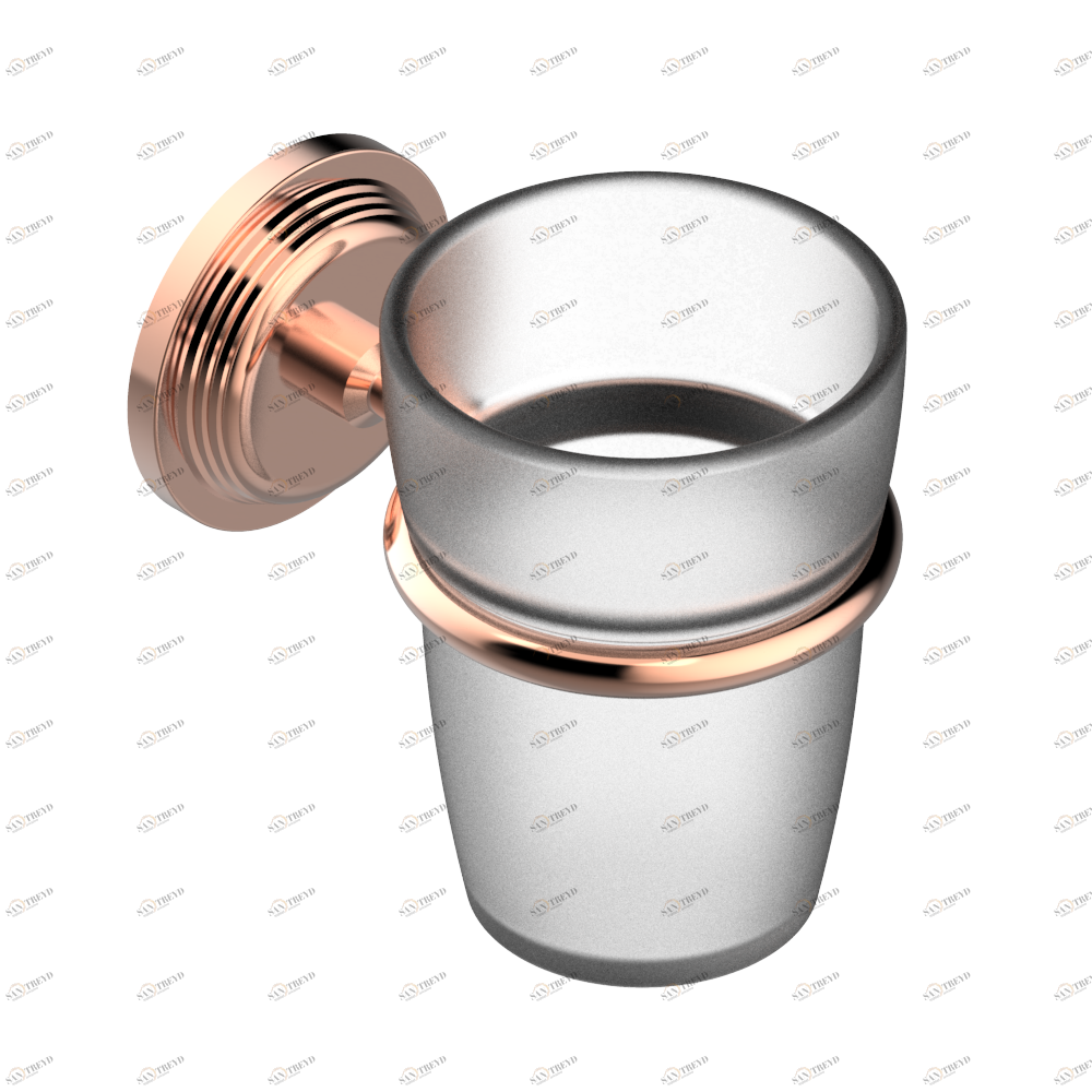 U9E-536 Стакан настенный для зубных щёток Thg-paris West coast с ручками-крестиками с чёрным ониксом Blush PVD U9E-536 CAT.F