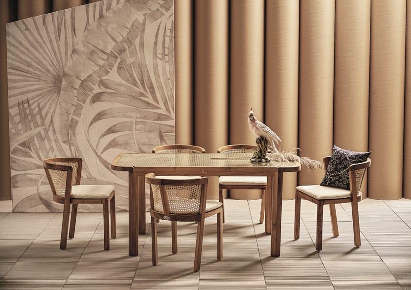 Il Giardino di Legno Прямоугольный садовый стол из дерева и стекла Dual Dual04c8 - Вид №1