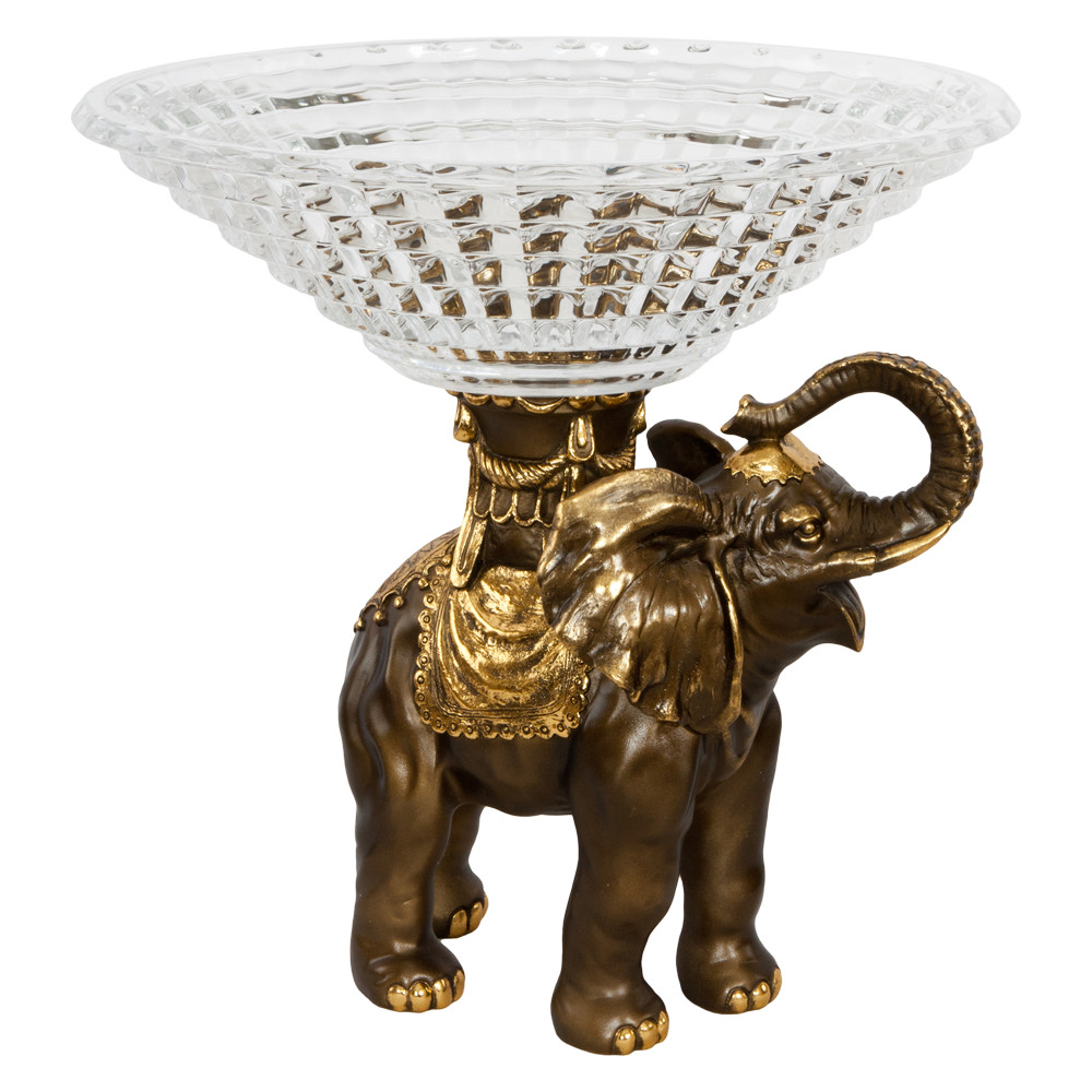 52077 Фруктовница-конфетница Слон Айрават Бронза BOGACHO 4627163961632 - Вид №3