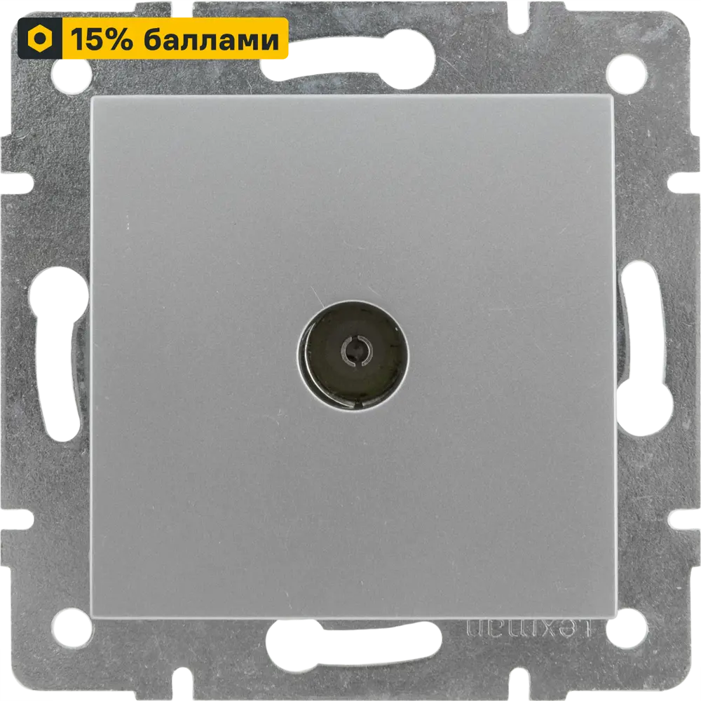 82557982 ТВ-розетка оконечная встраиваемая Lexman Виктория шлейф,цвет серебро матовое STLM-0029817