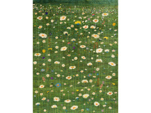 Шерстяной прямоугольный цветочный ковер