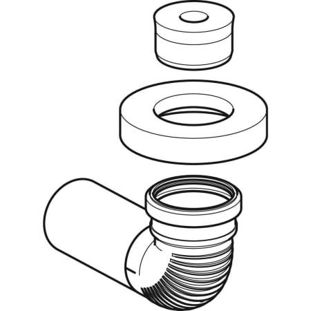 310.970.00.1 Присоединительный комплект Geberit горизонтальный, с противоконденсатной изоляцией и конической приемной воронкой Geberit  - Вид №1