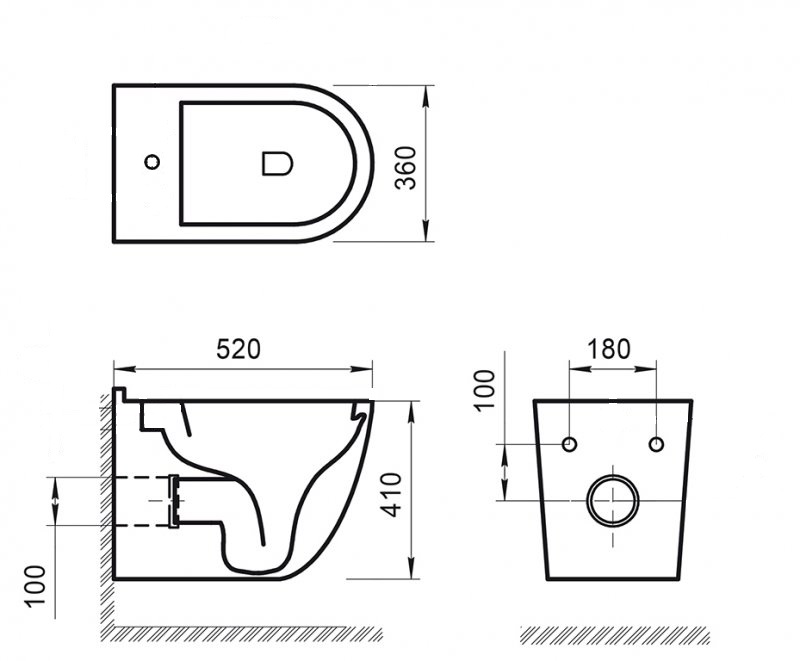 Биде подвесное с креплением BelBagno SENSO-R BB017BH  - Вид №1