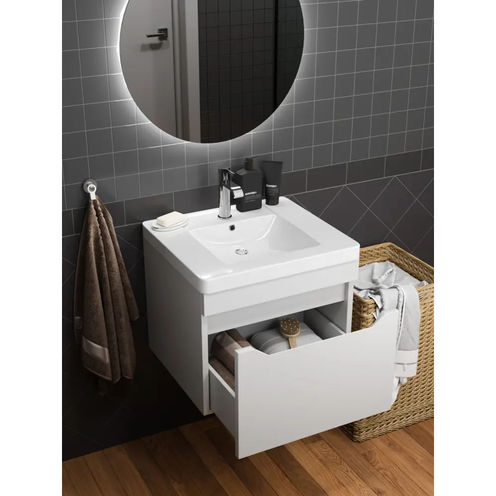 Santreyd Рондо — подвесная тумба под раковину 80 см белая глянцевая 89389089 STLM-1479401 - Вид №7