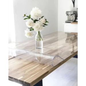90252312 Скатерть жидкое стекло Krekerdecor прямоугольная 90x110см 1.8мм прозрачная STLM-0834792