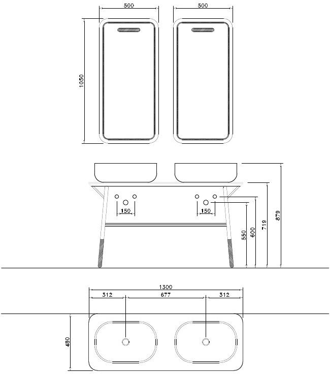 NOVELLO Двойной туалетный столик с зеркалом Oblon sun-id-1448948 - Вид №8
