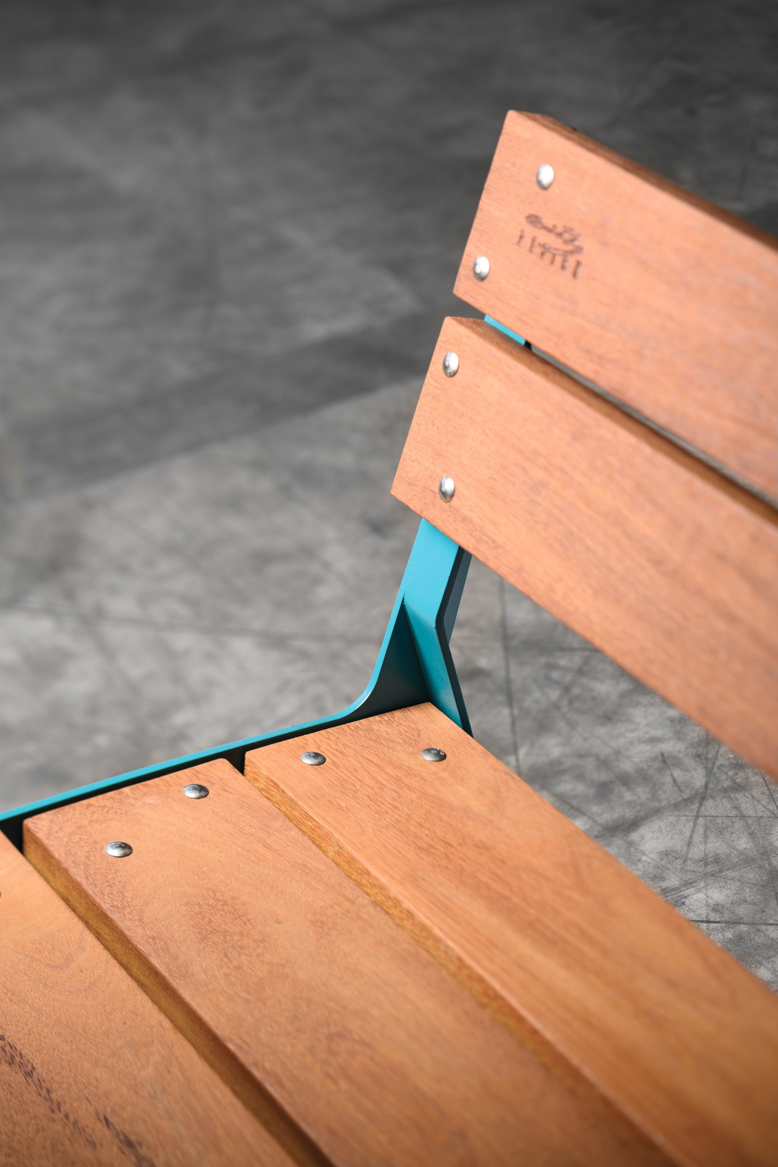 Стальная и деревянная скамья со спинкой City Design Noale ARCH-00000952 - Вид №1