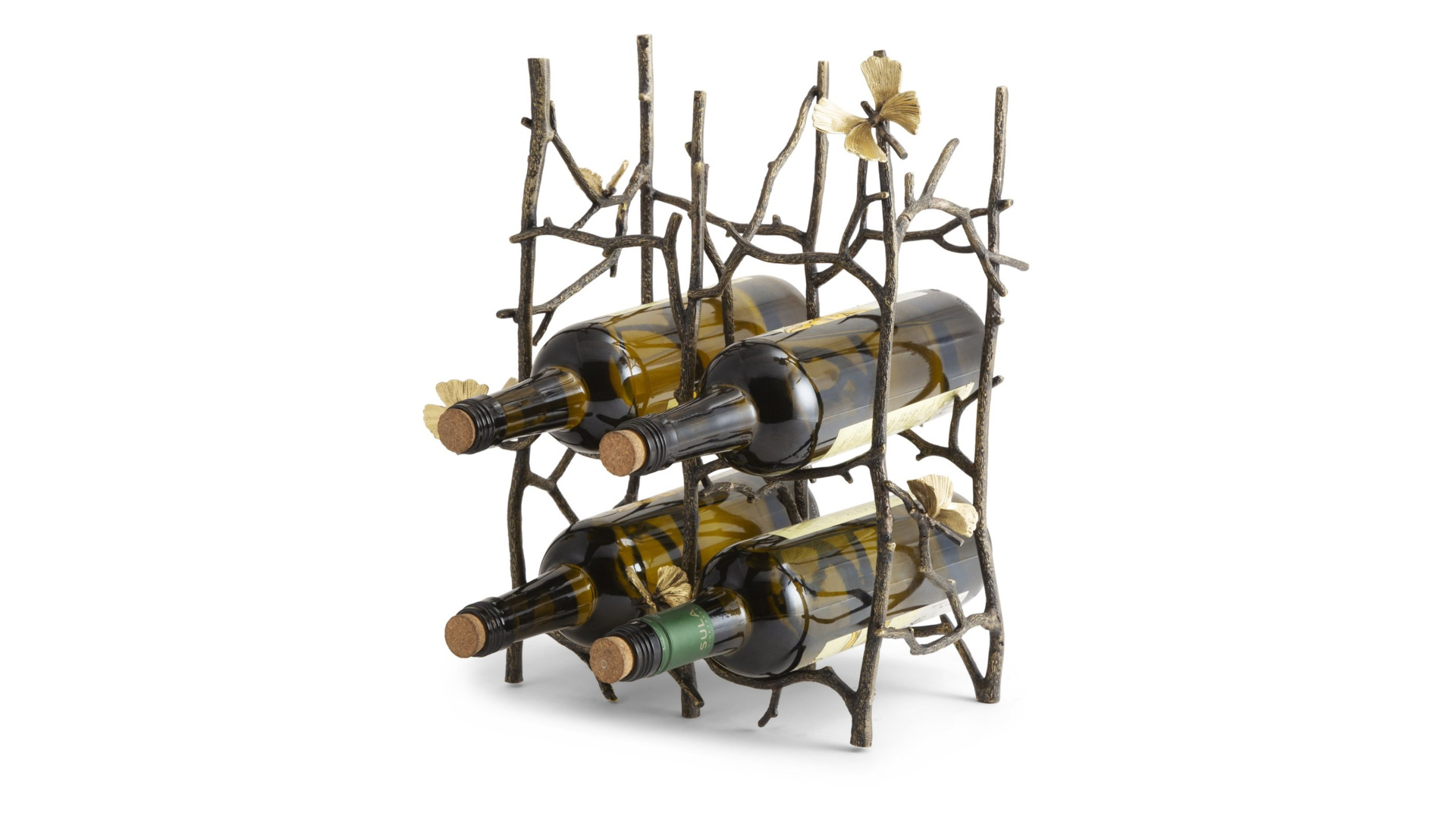 10663676 Michael Aram Подставка для бутылок Michael Aram Бабочки гинкго 37см, латунь Латунь  - Вид №2