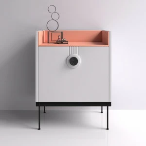 Тумба прикроватная белая с розовым Lago BRAGIN DESIGN LIVING 00-3974657 Белый;розовый