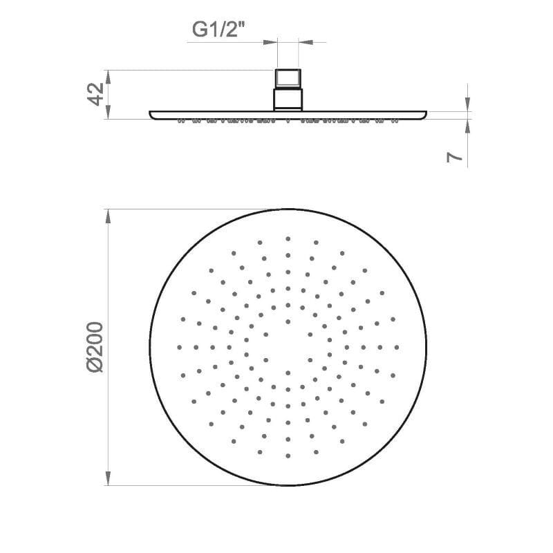 Хромированная металлическая душевая головка и ручной душ Ercos ROUND ARCH-00004203 - Вид №4
