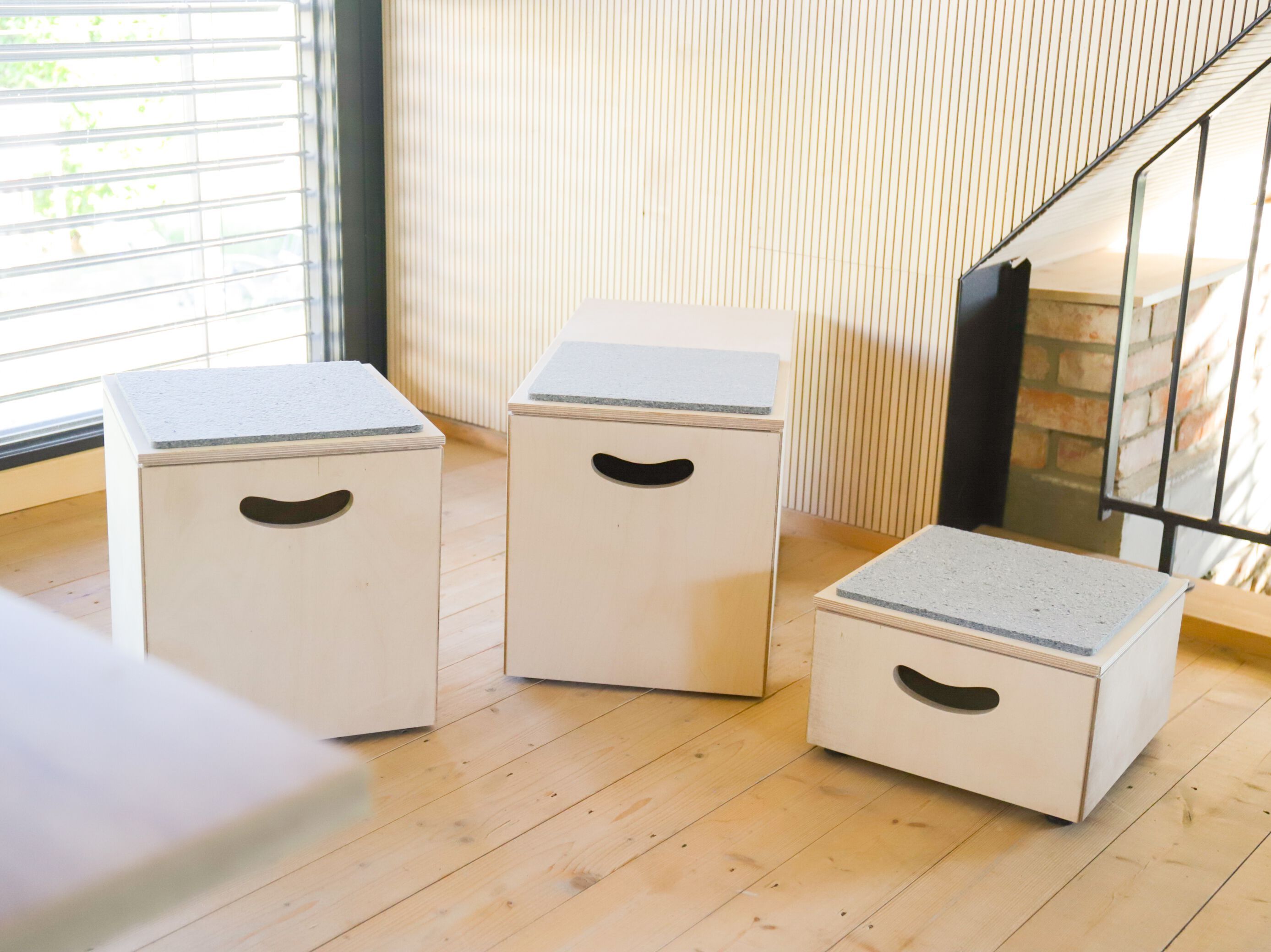 Прямоугольный пуф переработанного материала контейнер Haworth TIJO ARCH-00079248