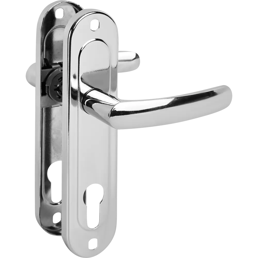 ЗЕНИТ - Дверная ручка входная на планке РФ1-70.02 хром 85382164 STLM-1376273 - Вид №1