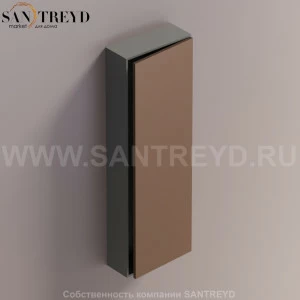 LIFT Модульный шкаф 120 см с правой дверью на доводчиках. Модули могут располагаться горизонтально и вертикально. Отделка: темно-серая краска и темная бронза. AMOB054BRLGDX