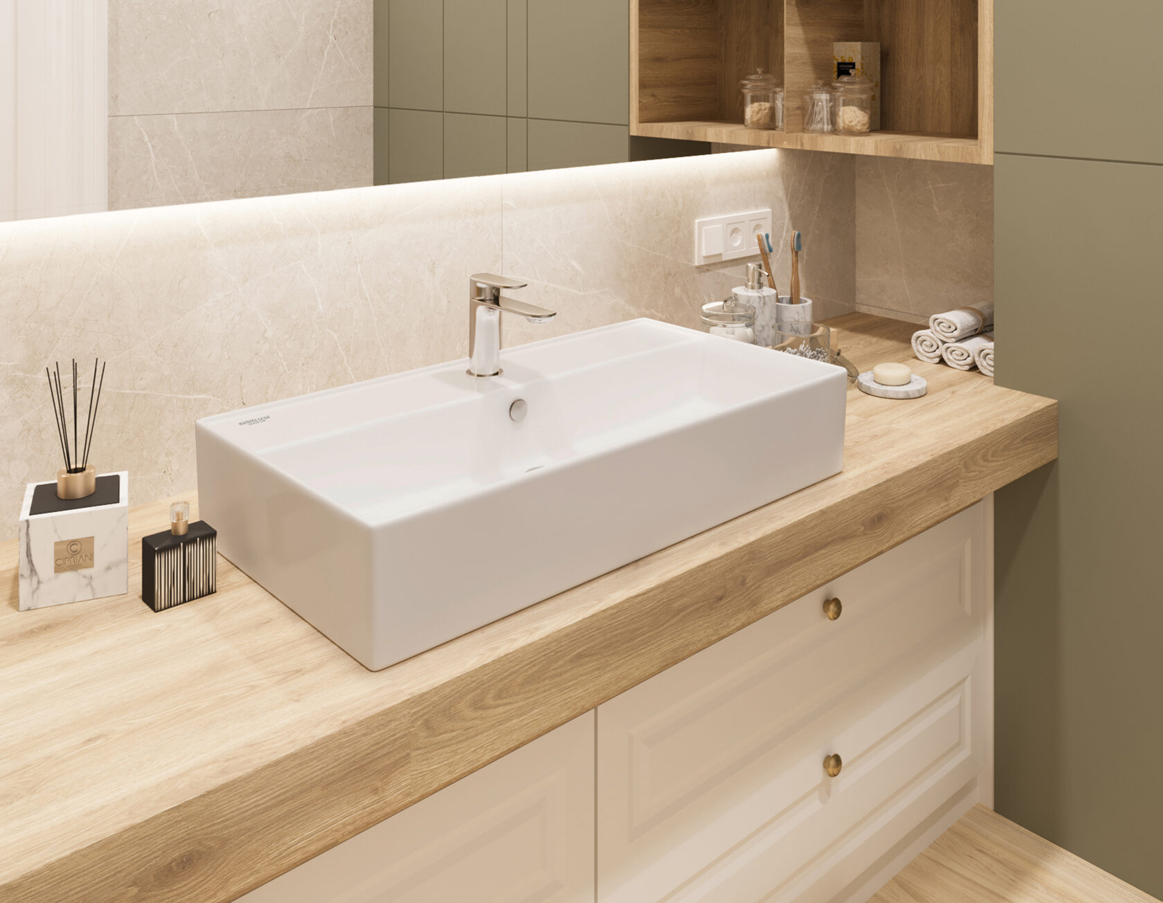 NOV80SLWB01 Мебельный умывальник NOVEL 80 SANITA LUXE Best - Вид №7