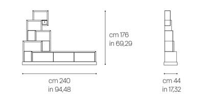 Секционный ТВ-шкаф с книжным шкафом Grilli My Cat ARCH-00081796 - Вид №2
