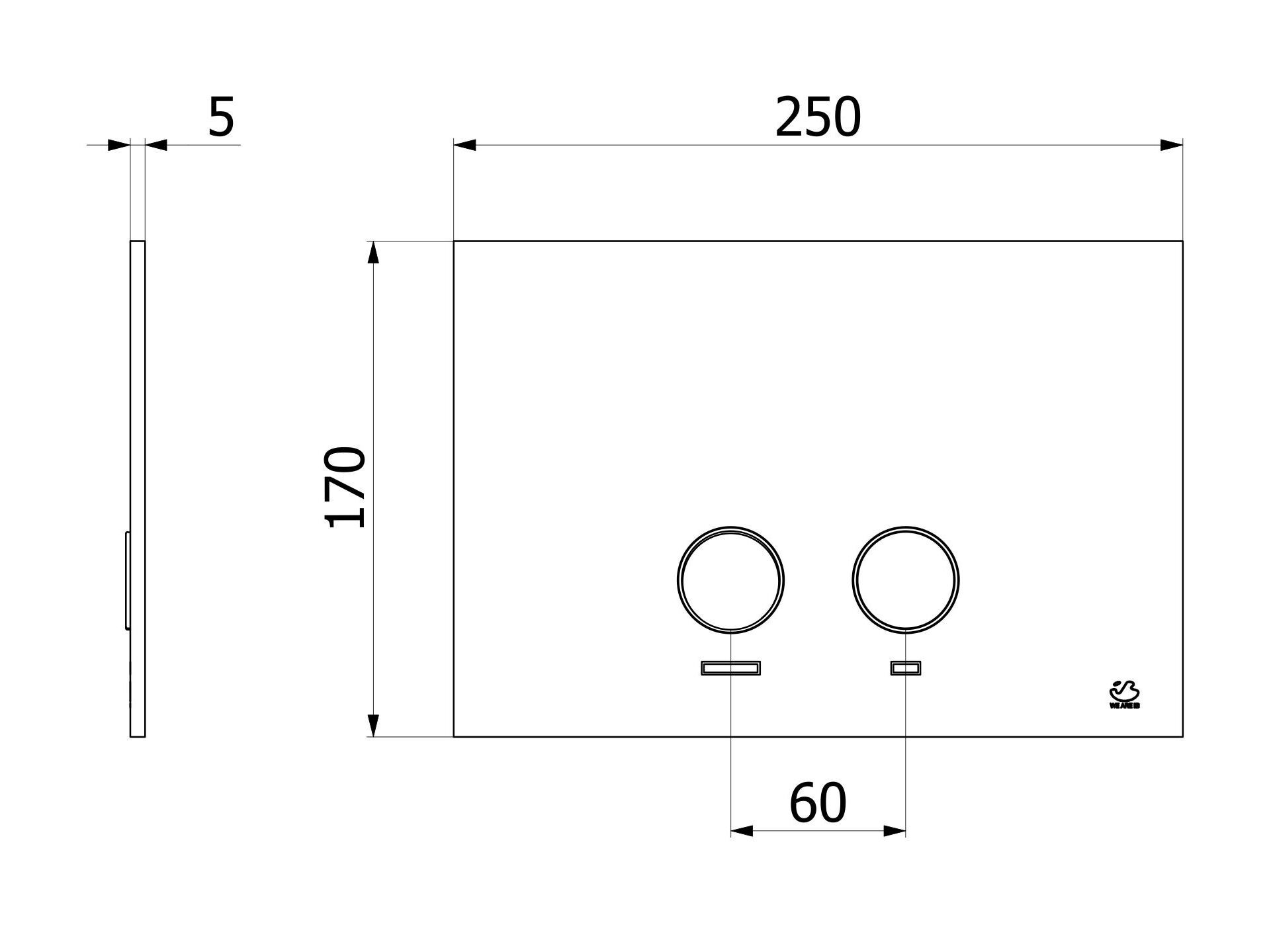Стальная туалетная панель управления IB Bye Bye ARCH-00110479 - Вид №1